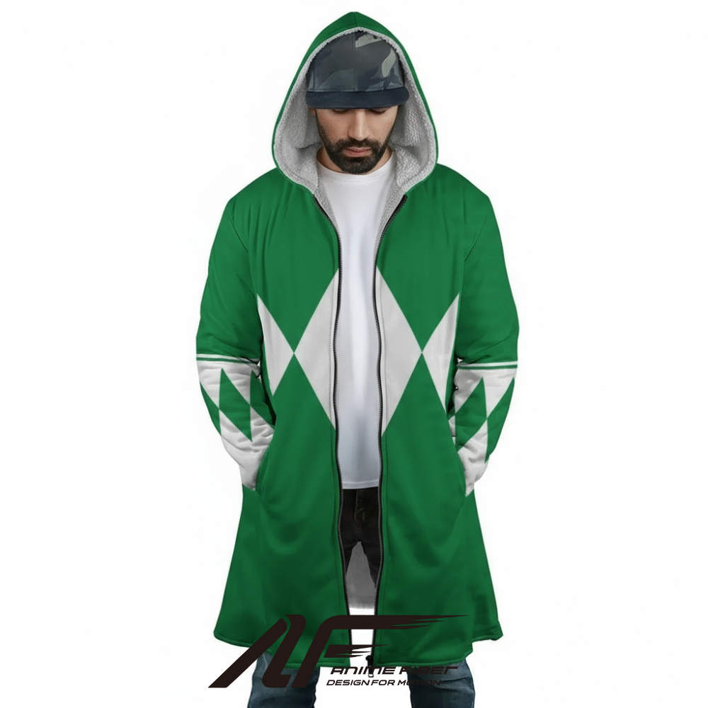 Power Rangers Green Ranger Mighty Morphin Anime Hoodie Coat | Dream Cloak