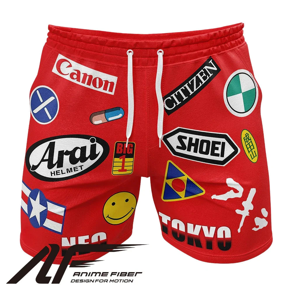 Akira Kaneda Bike Decals Gym Shorts