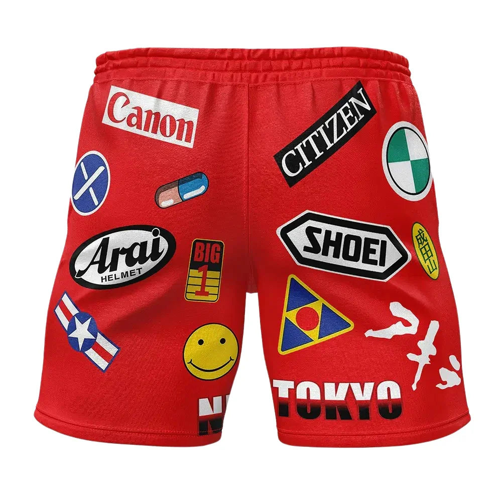 Akira Kaneda Bike Decals Gym Shorts