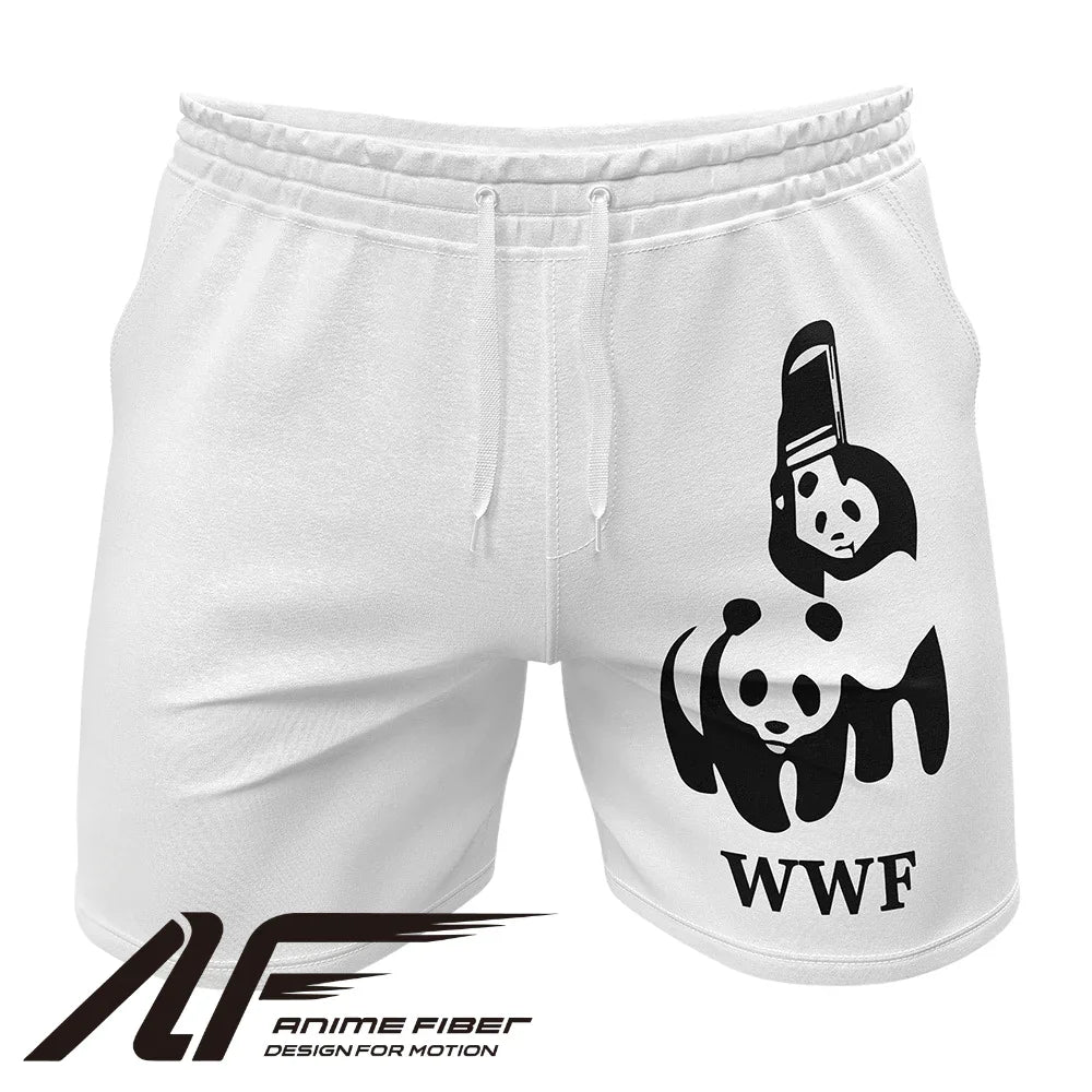 WWF Wrestling Pandas Gym Shorts