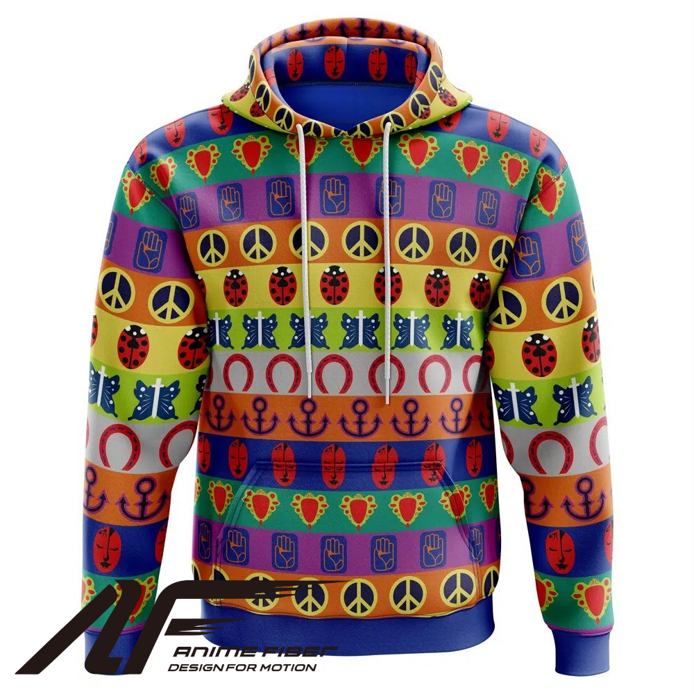 Jojo's Bizarre Adventure All Symbols Pattern Hoodie - ANIME FIBER