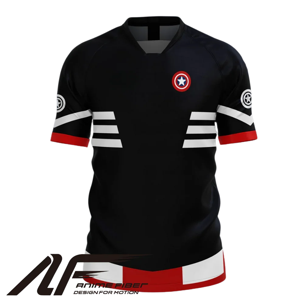 Winter Soldier Captain America Jersey | Marvel Jersey - ANIME FIBER