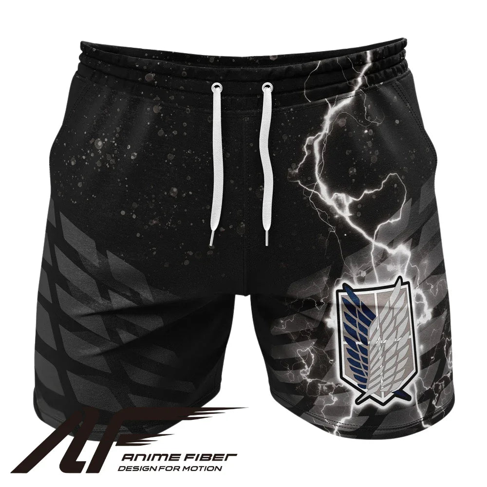 Attack on Titan Black Scouting Regiment Gym Shorts