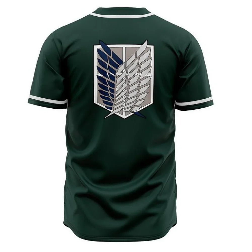 Survey Corps Baseball Jersey | Attack on Titan Anime Jersey - ANIME FIBER