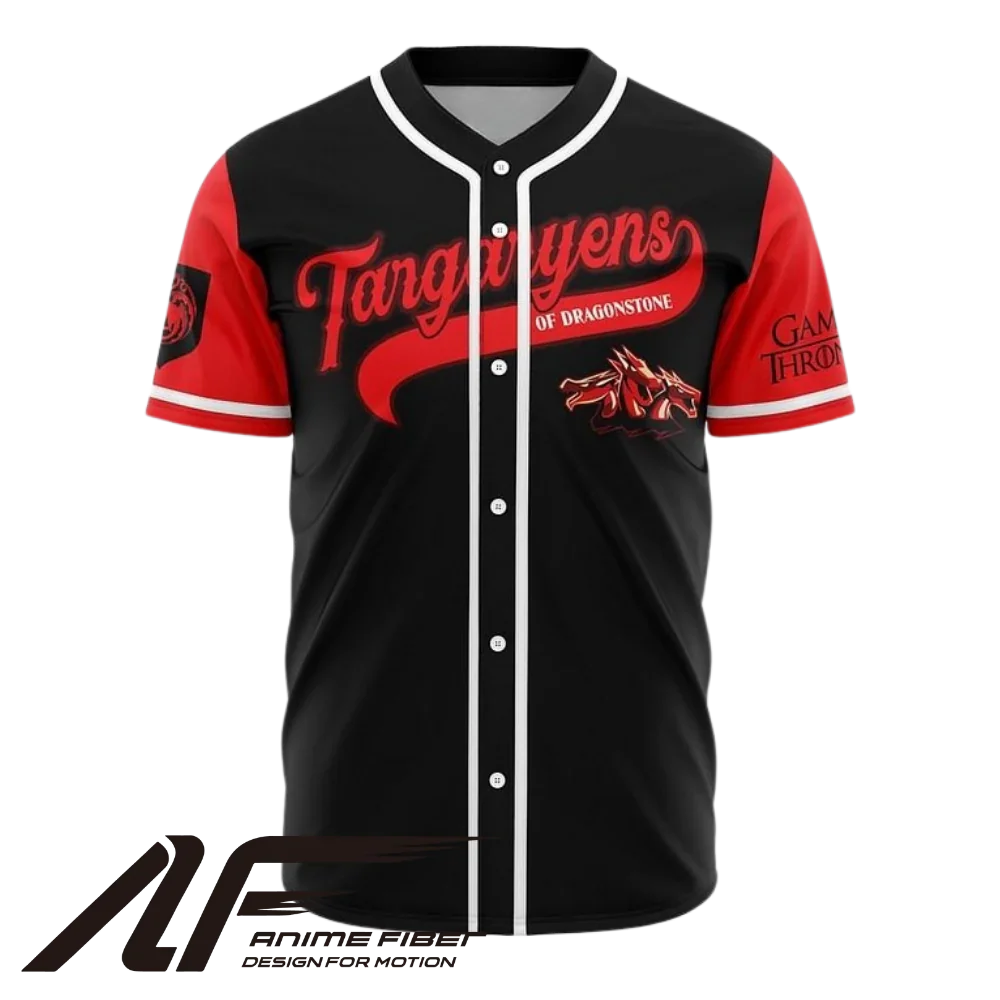 Targaryens Baseball Jersey | Game of Thrones Jersey - ANIME FIBER