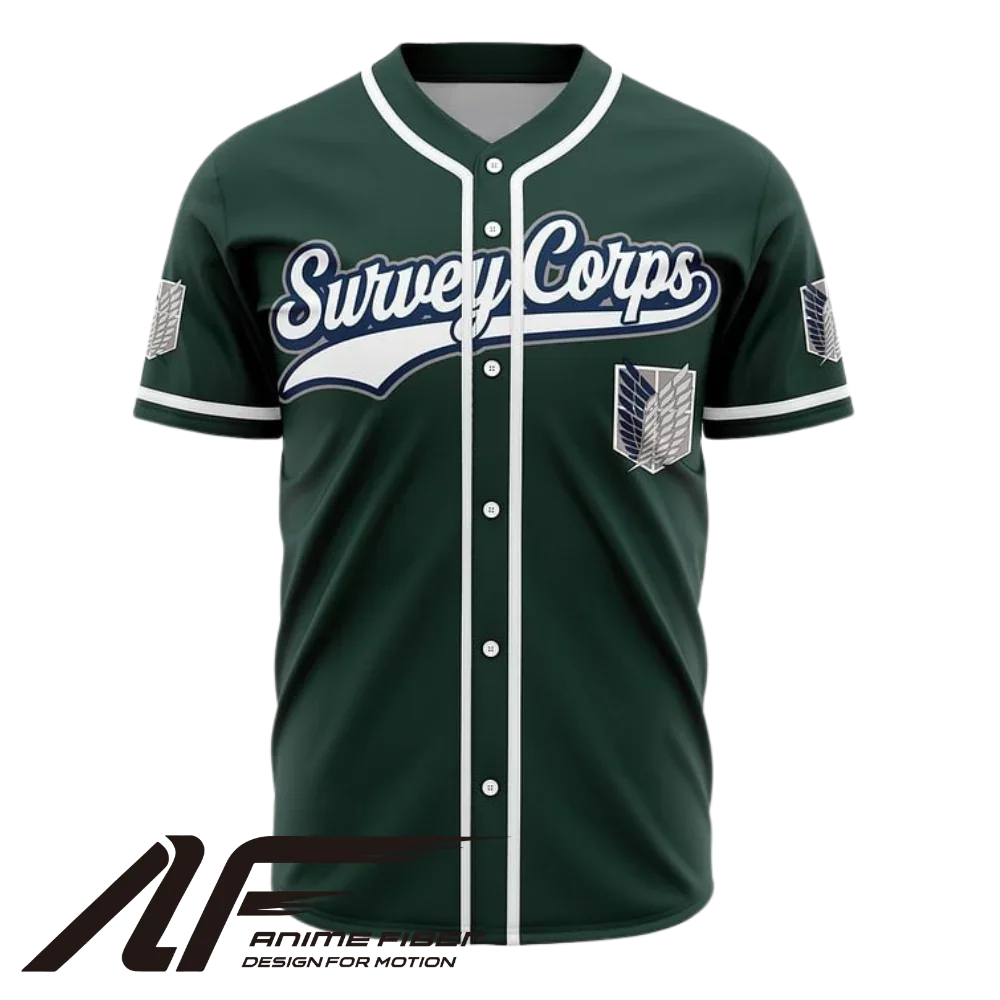 Survey Corps Baseball Jersey | Attack on Titan Anime Jersey - ANIME FIBER