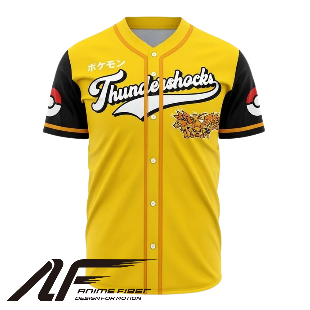 Thundershocks Baseball Jersey | Pokémon Anime Jersey - ANIME FIBER