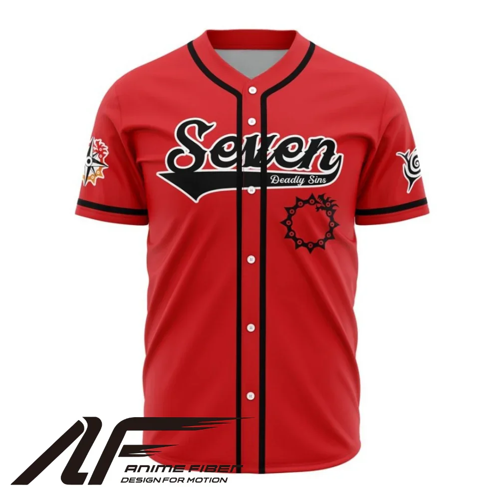 Seven Deadly Sins Baseball Jersey | Seven Deadly Sins Anime Jersey - ANIME FIBER