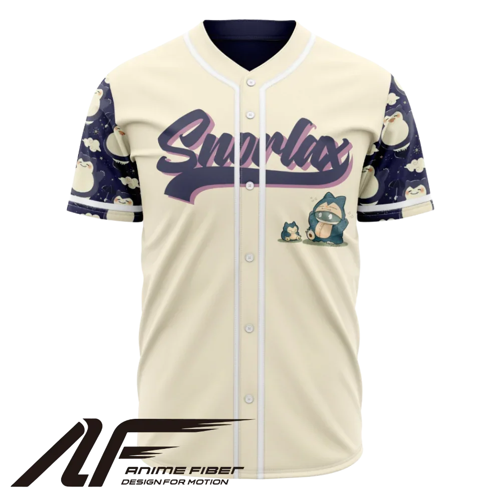 Snorlax Baseball Jersey | Pokémon Anime Jersey - ANIME FIBER