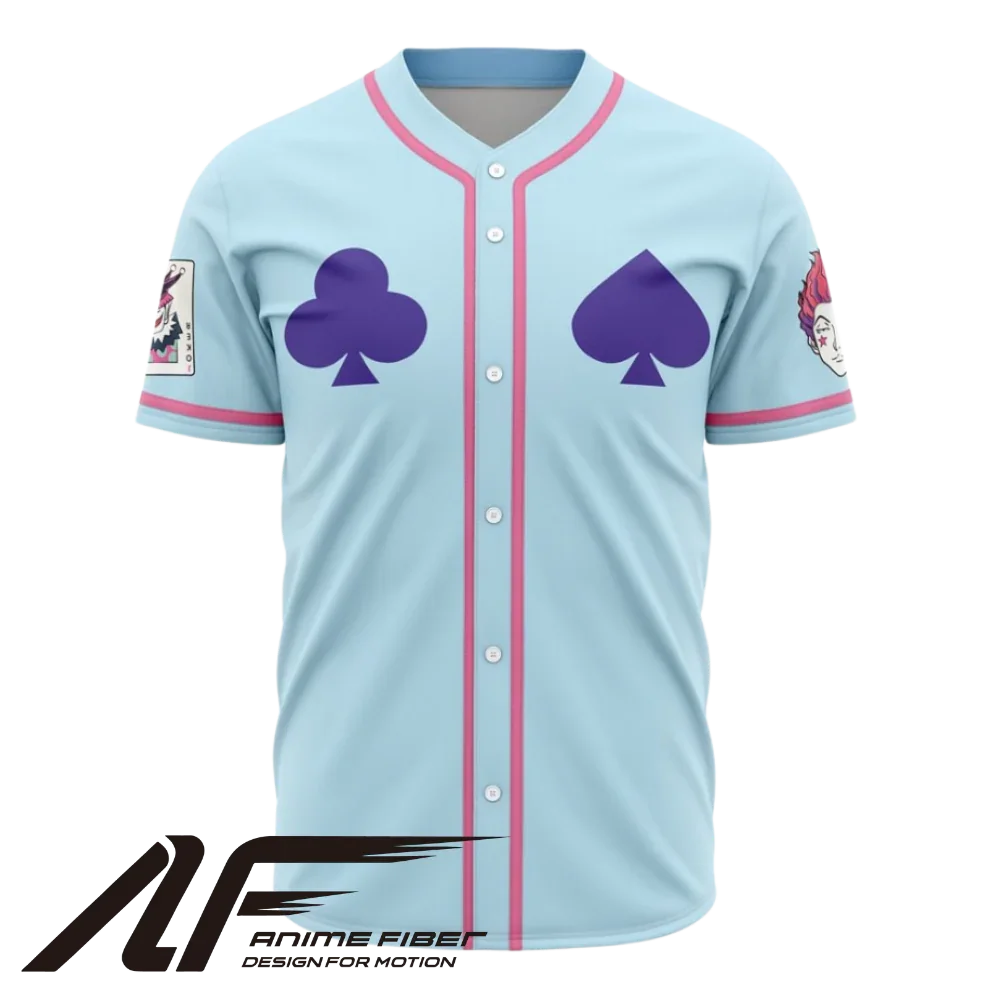 Hisoka Light Blue Baseball Jersey | Hunter x Hunter Anime Jersey - ANIME FIBER