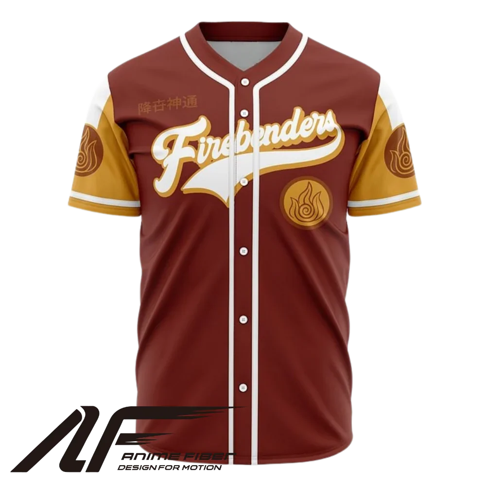 Firebender Baseball Jersey | Avatar Jersey - ANIME FIBER