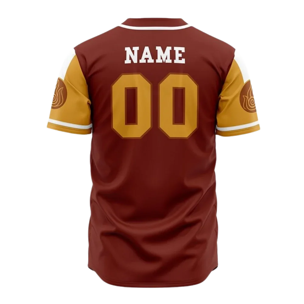 Firebender Baseball Jersey | Avatar Jersey - ANIME FIBER