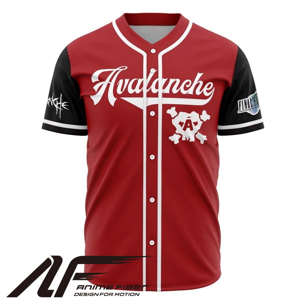 Front view of character-themed baseball jersey from Anime Fiber.