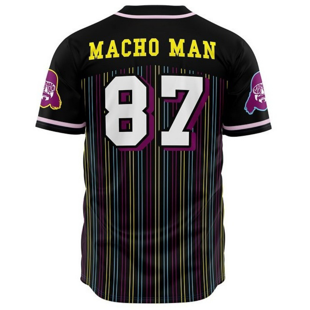 Back view of anime-inspired baseball jersey by Anime Fiber.