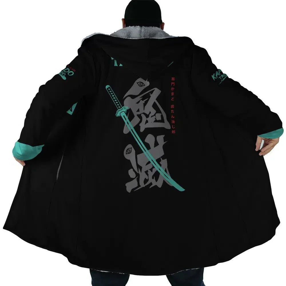 Demon Slayer Tanjiro Kamado Samurai Anime Hoodie Coat | Dream Cloak - ANIME FIBER