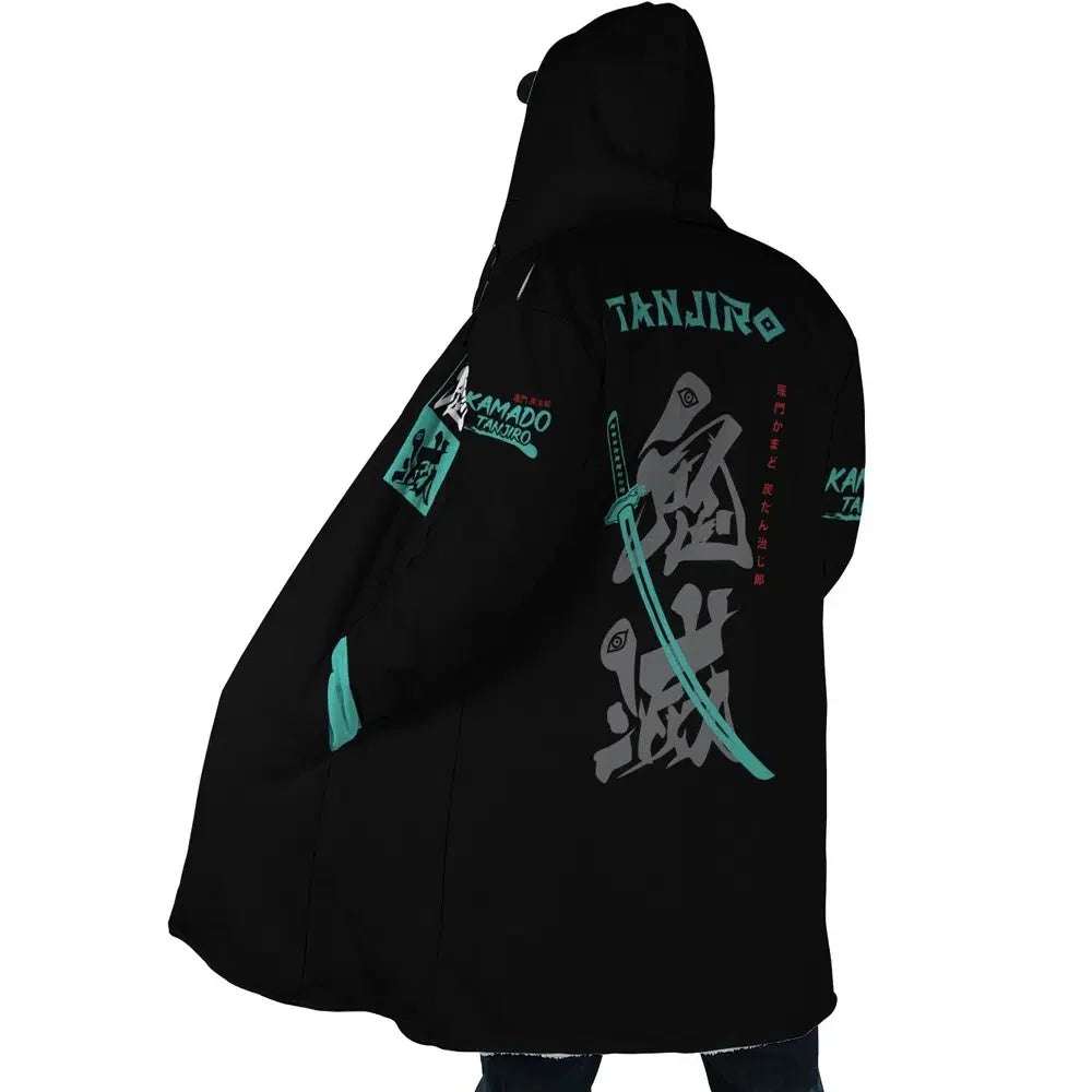 Demon Slayer Tanjiro Kamado Samurai Anime Hoodie Coat | Dream Cloak - ANIME FIBER