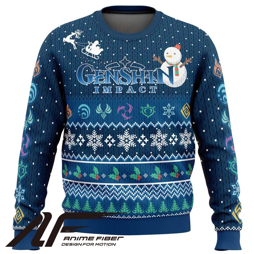 Genshin Impact Happy Holidays Christmas Sweatshirt