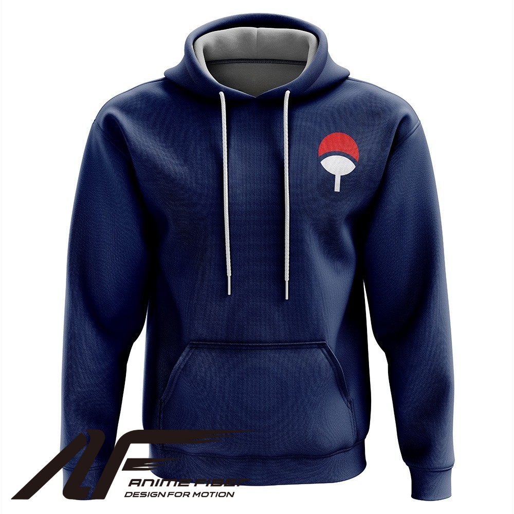 Naruto Shippuden Uchiha Clan Symbol Hoodie - ANIME FIBER