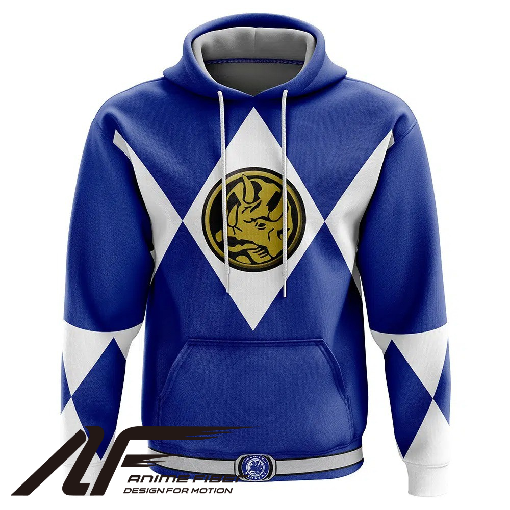 Power Rangers Blue Ranger Mighty Morphin Hoodie - ANIME FIBER
