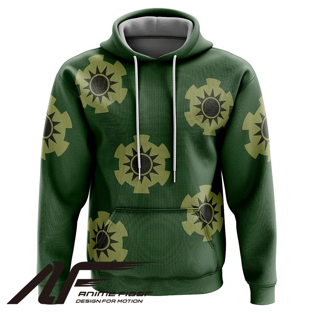 One Piece Zoro Wano Pattern Hoodie - ANIME FIBER