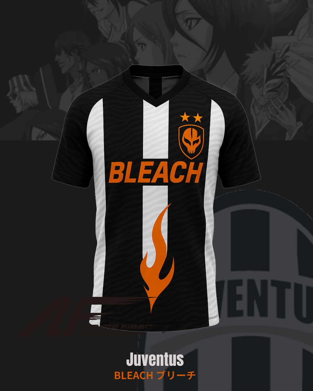 Bleach X Juventus Soccer Jersey | Bleach Anime Jersey
