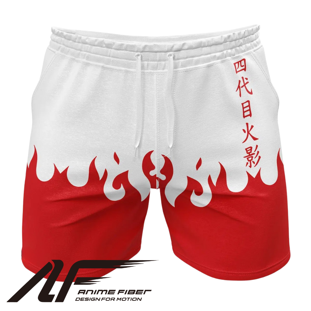 Naruto Shippuden Minato Namikaze 4th Hokage Cloak Gym Shorts