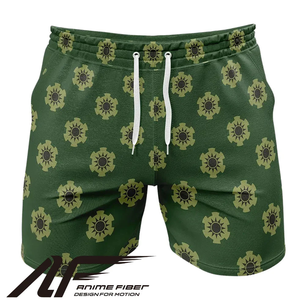 One Piece Zoro Wano Pattern Gym Shorts