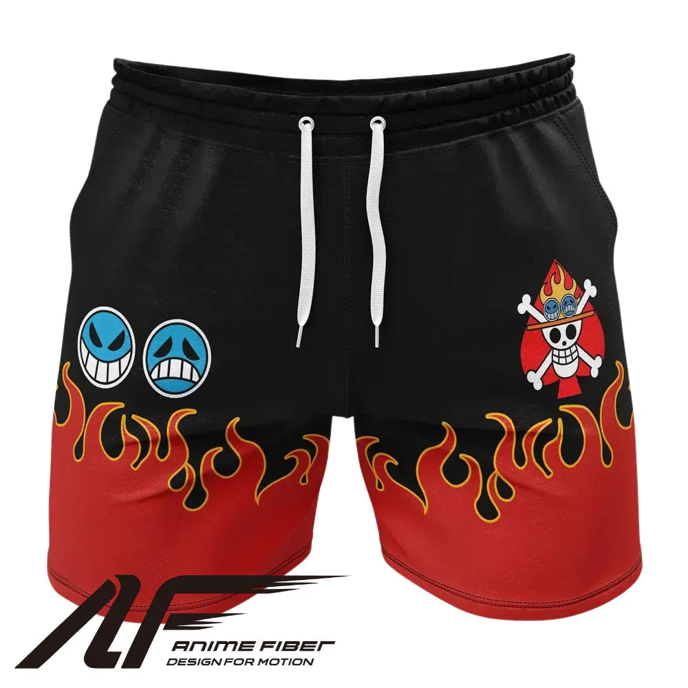 One Piece Portgas D. Ace V2 Gym Shorts