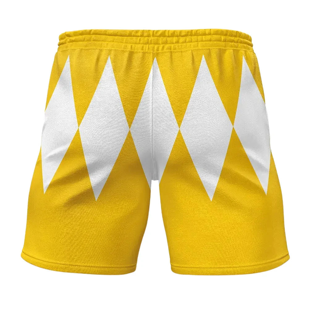 Power Rangers Yellow Ranger Mighty Morphin Gym Shorts