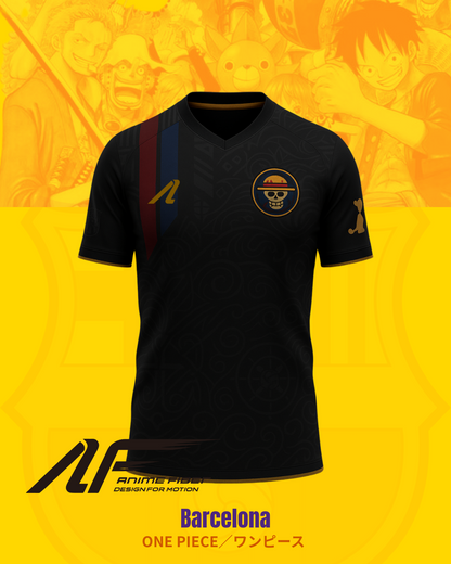 Straw Hat Pirates X Barcelona Soccer Jersey | One Piece Anime Jersey