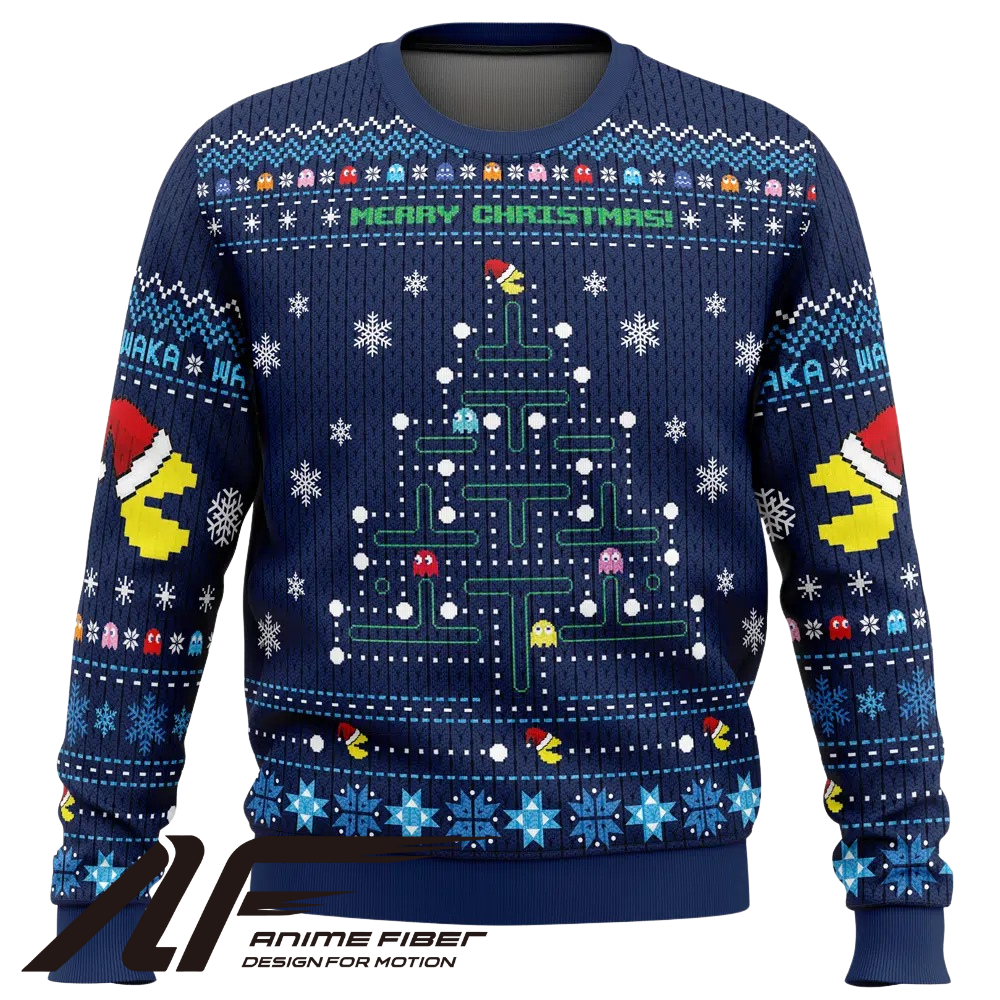 Pac-Man Christmas Tree Christmas Sweatshirt