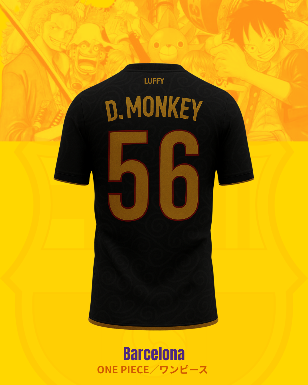 Straw Hat Pirates X Barcelona Soccer Jersey | One Piece Anime Jersey
