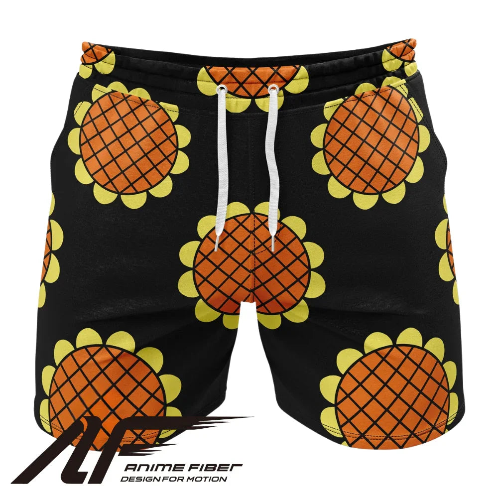 One Piece Monkey D. Luffy Black Dressrosa Gym Shorts