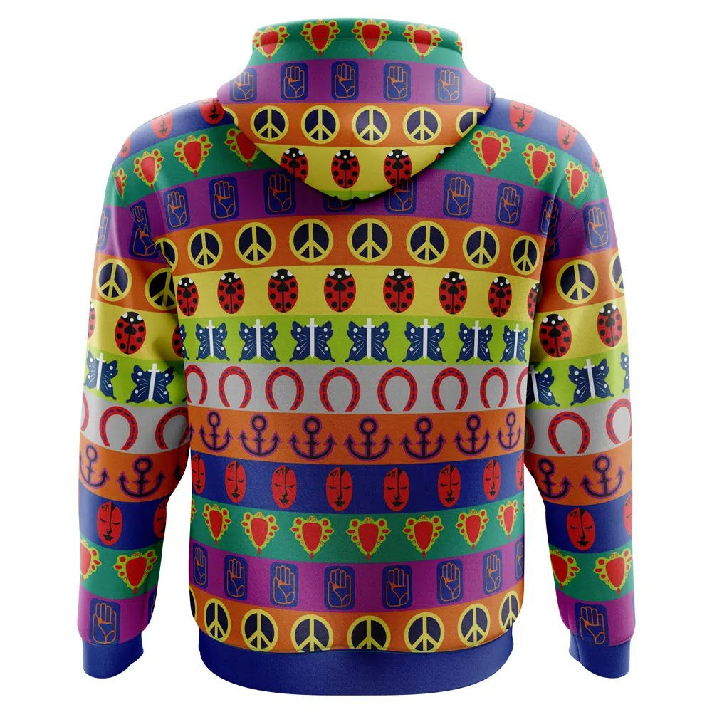 Jojo's Bizarre Adventure All Symbols Pattern Hoodie - ANIME FIBER