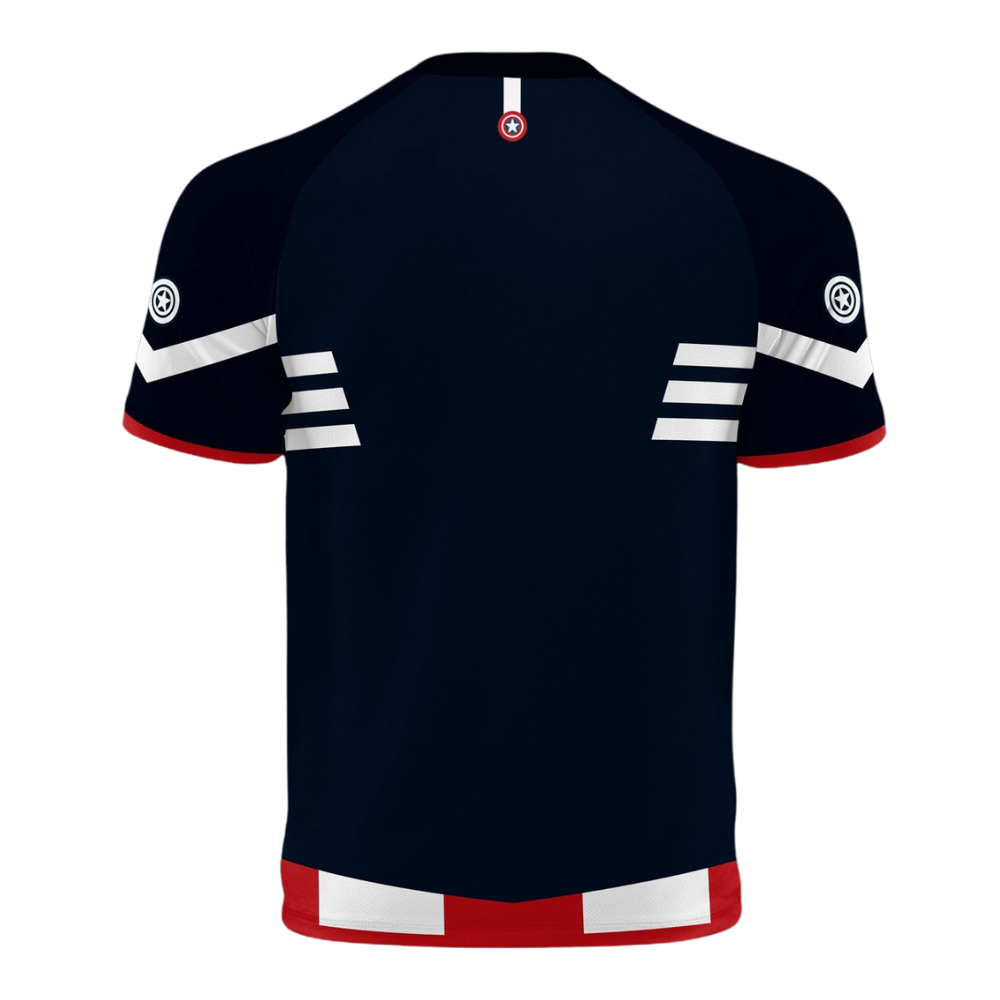 Back view of anime-inspired soccer jersey by Anime Fiber.