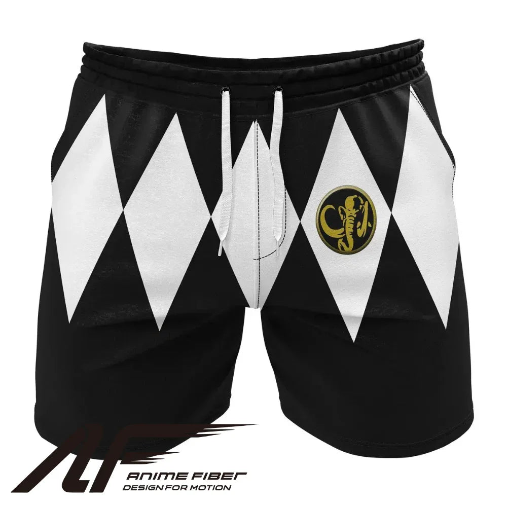 Power Rangers Black Ranger Mighty Morphin Gym Shorts
