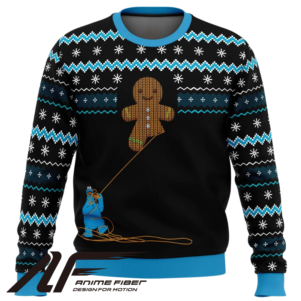 Gingerbread Cookie Monster Christmas Sweatshirt