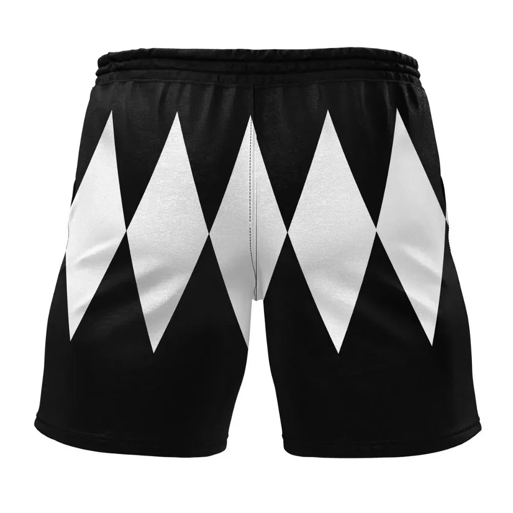 Power Rangers Black Ranger Mighty Morphin Gym Shorts