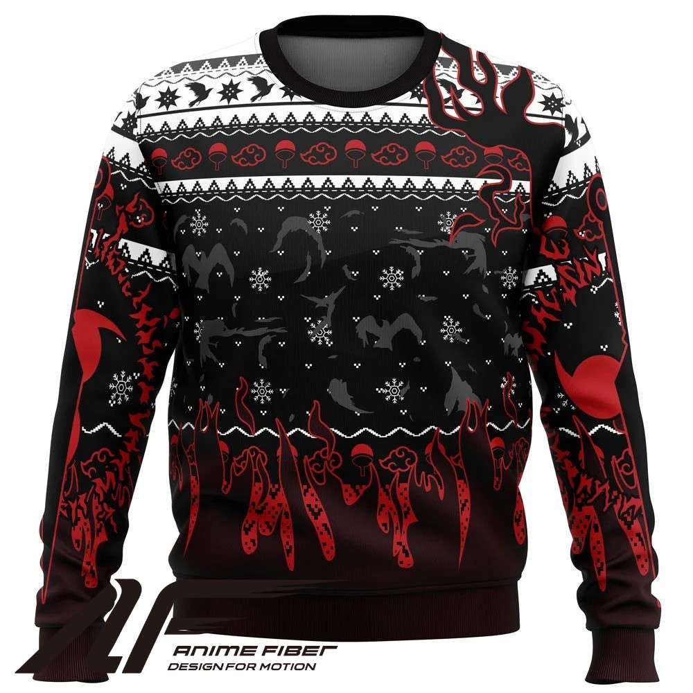 Naruto Shippuden Uchiha Emblem Weihnachts-Sweatshirt