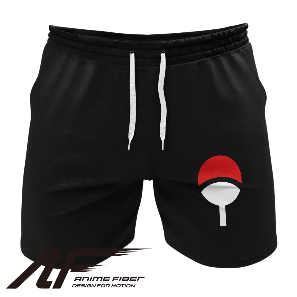Naruto Shippuden Uchiha Symbol Black Gym Shorts