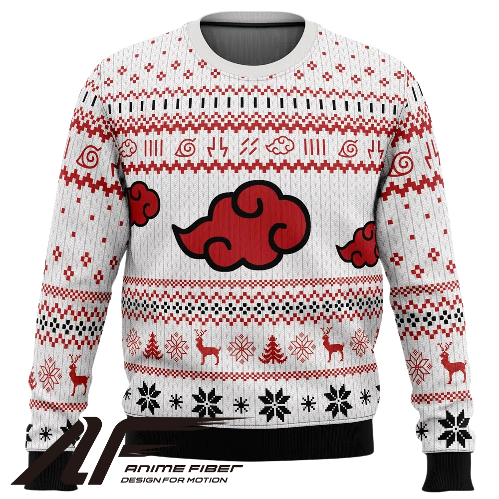 Naruto Akatsuki Weißes Weihnachts-Sweatshirt