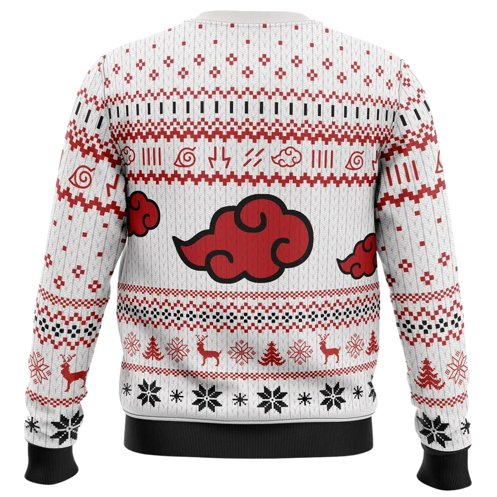 Naruto Akatsuki Weißes Weihnachts-Sweatshirt