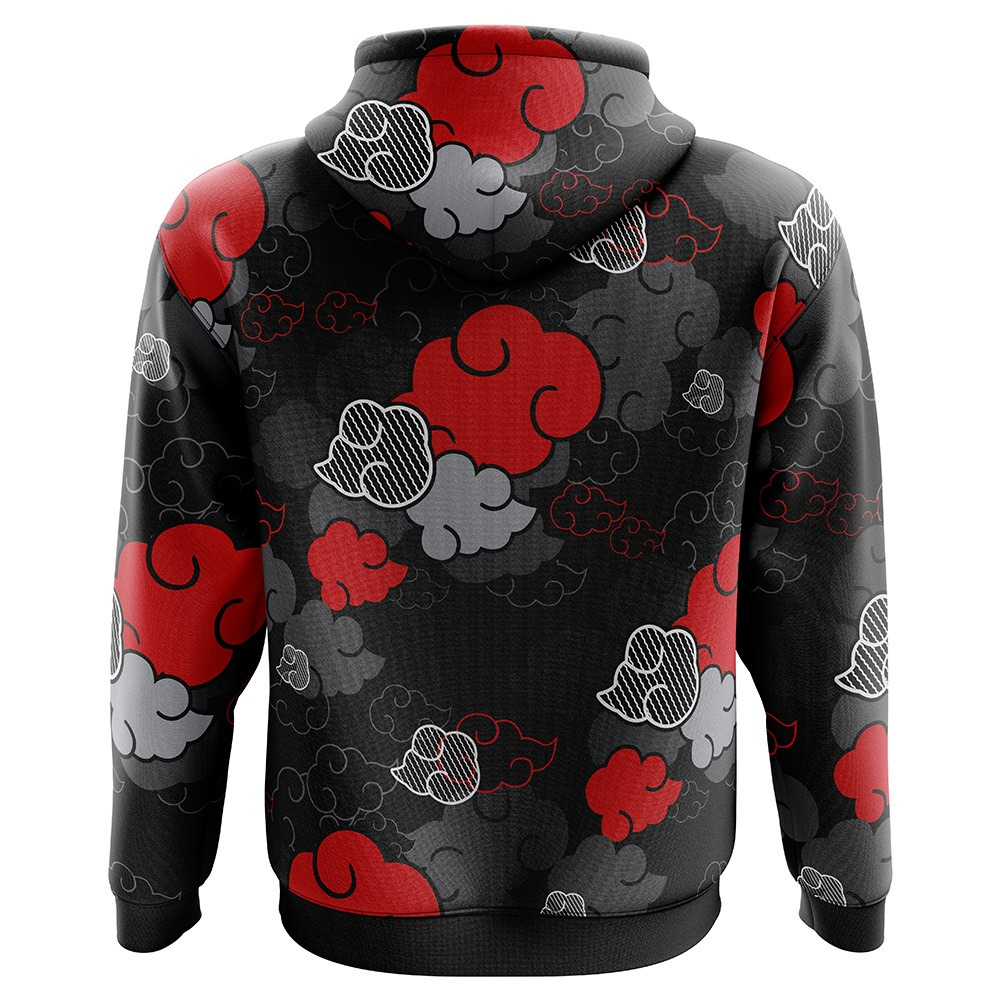 Naruto Akatsuki Black Aloha Pattern Hoodie - ANIME FIBER