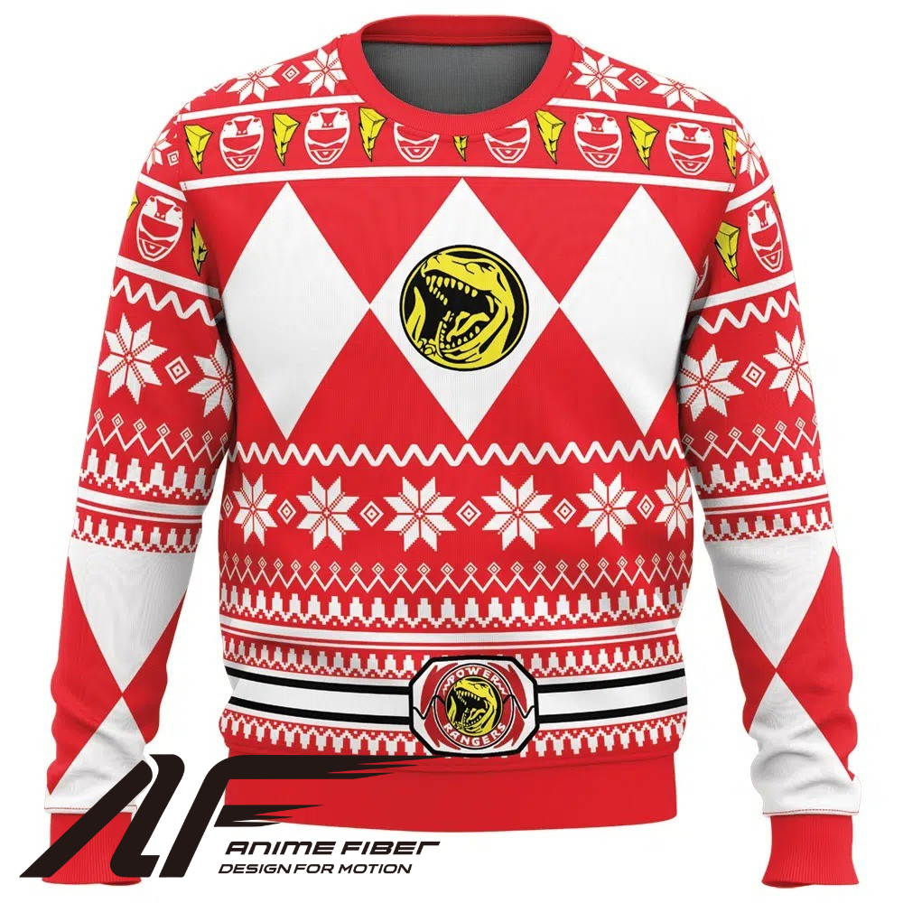 Power Rangers Mighty Morphin Red Ranger Weihnachts-Sweatshirt