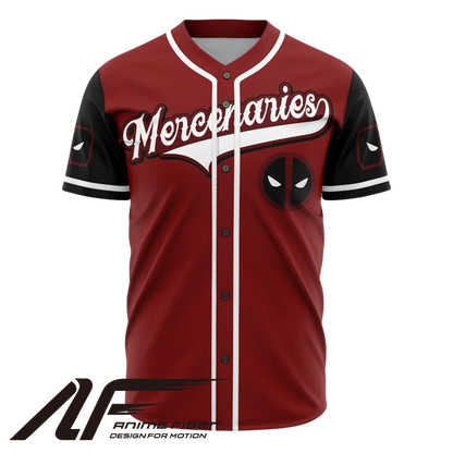 Front view of character-themed baseball jersey from Anime Fiber.