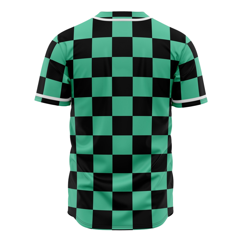 Tanjiro Checkered Baseball Jersey | Demon Slayer Anime Jersey