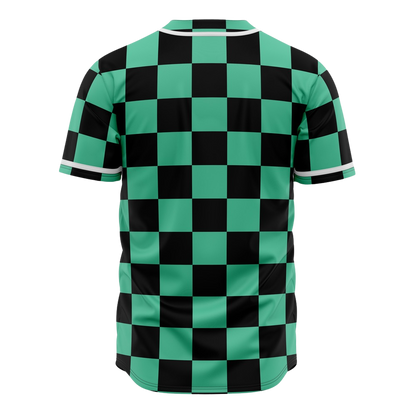 Tanjiro Checkered Baseball Jersey | Demon Slayer Anime Jersey