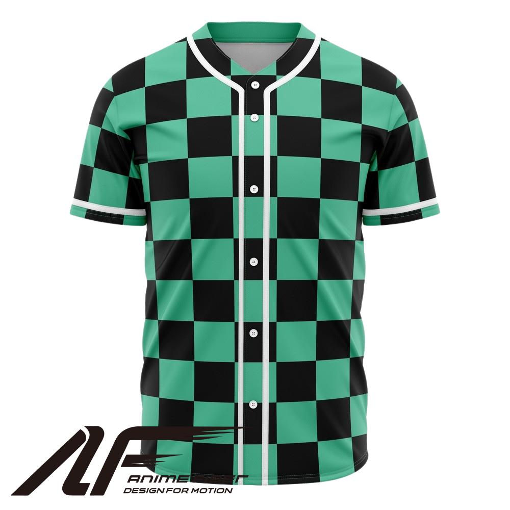 Tanjiro Checkered Baseball Jersey | Demon Slayer Anime Jersey