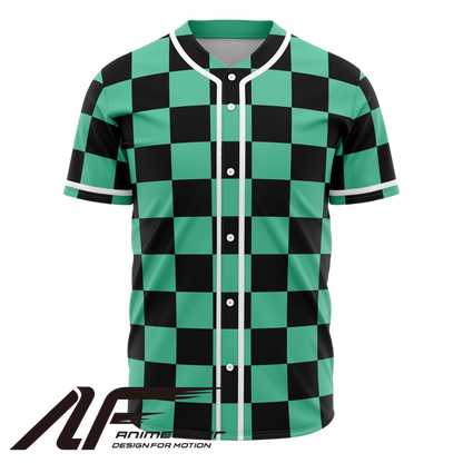 Tanjiro Checkered Baseball Jersey | Demon Slayer Anime Jersey