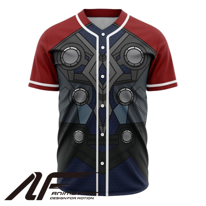Front view of character-themed baseball jersey from Anime Fiber.